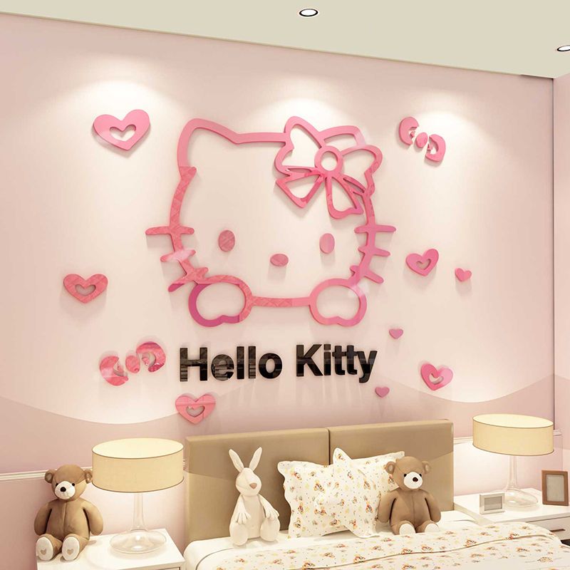 phòng ngủ hello kitty cho bé gái