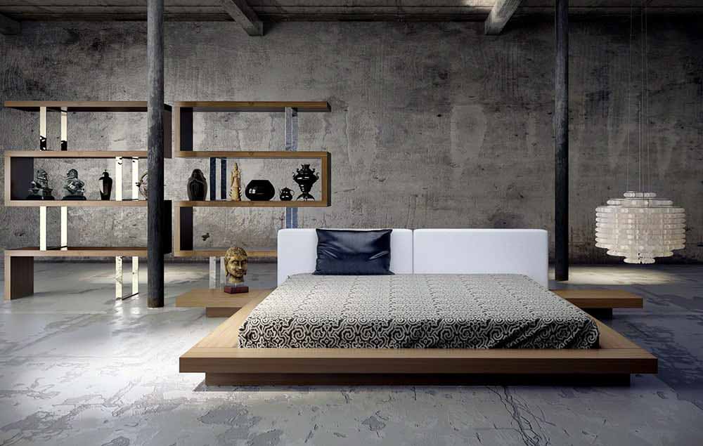 thiết kế phòng ngủ giường bệt