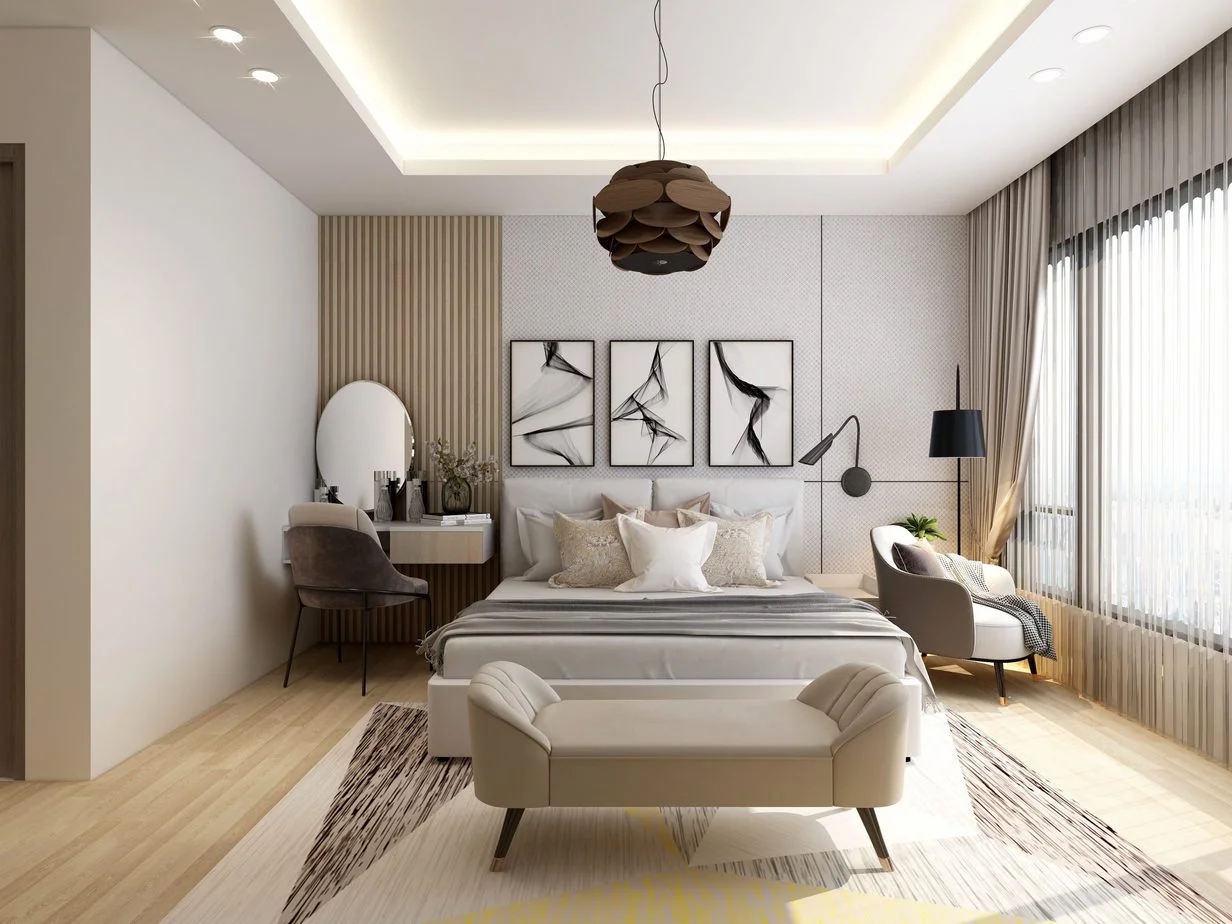 thiết kế phòng ngủ 22m2