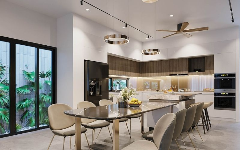 Mẫu trần thạch cao phòng bếp